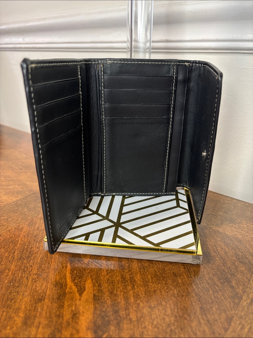 🔥Coach Black Signature Jacquard & Smooth Leather Wallet - Picture 7 of 14